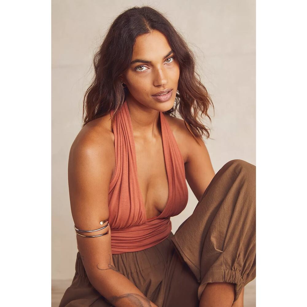 Free People Heather Top - Ivory Halter Top - S - Picture 3 of 7